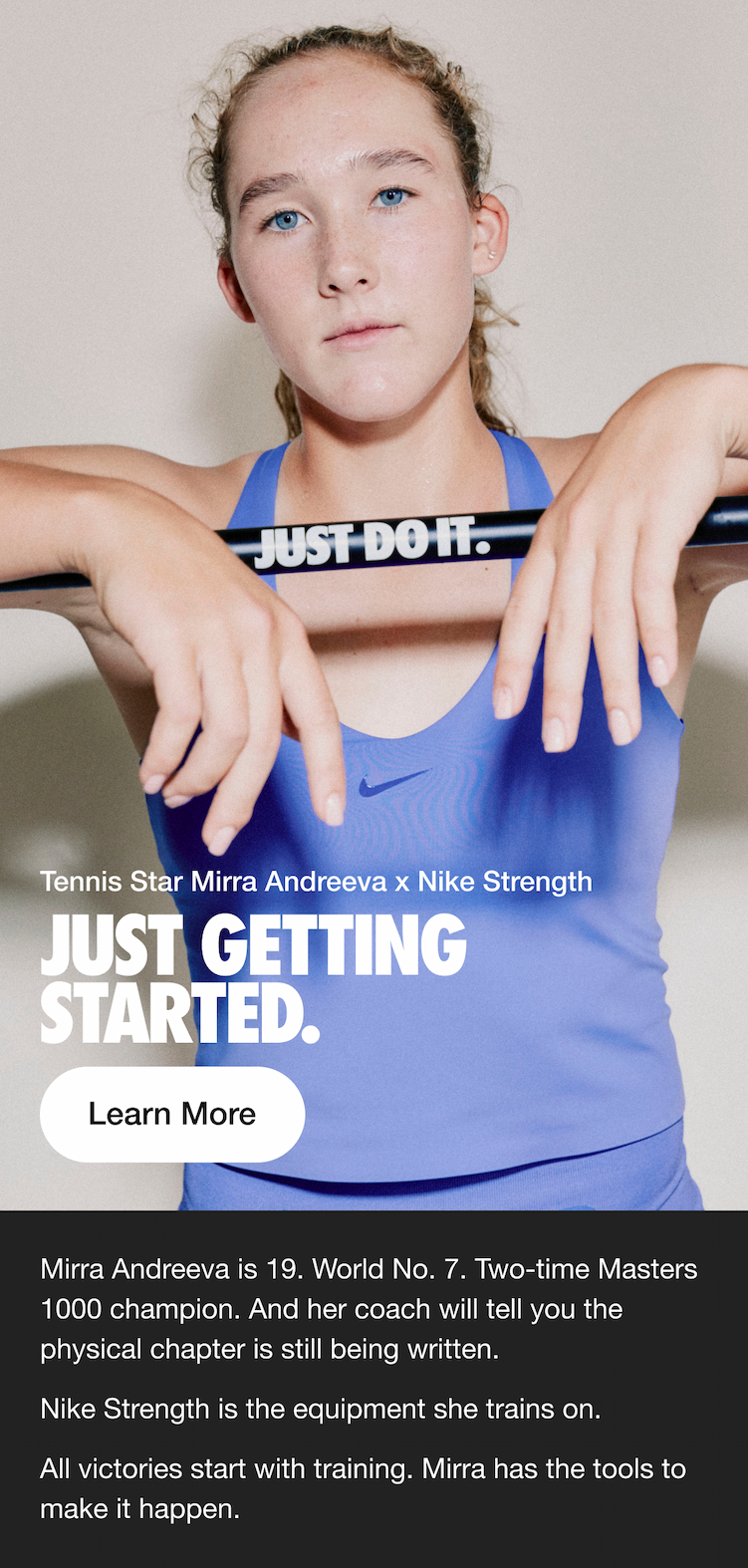 Mirra Andreeva x Nike Strength